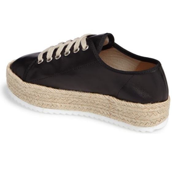 Black Platform Leather Sneakers - Picture 3 of 9